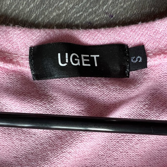 Uget Pink hi low hem dropped shoulder Dolman Sleeve Sweater size S - Picture 8 of 9